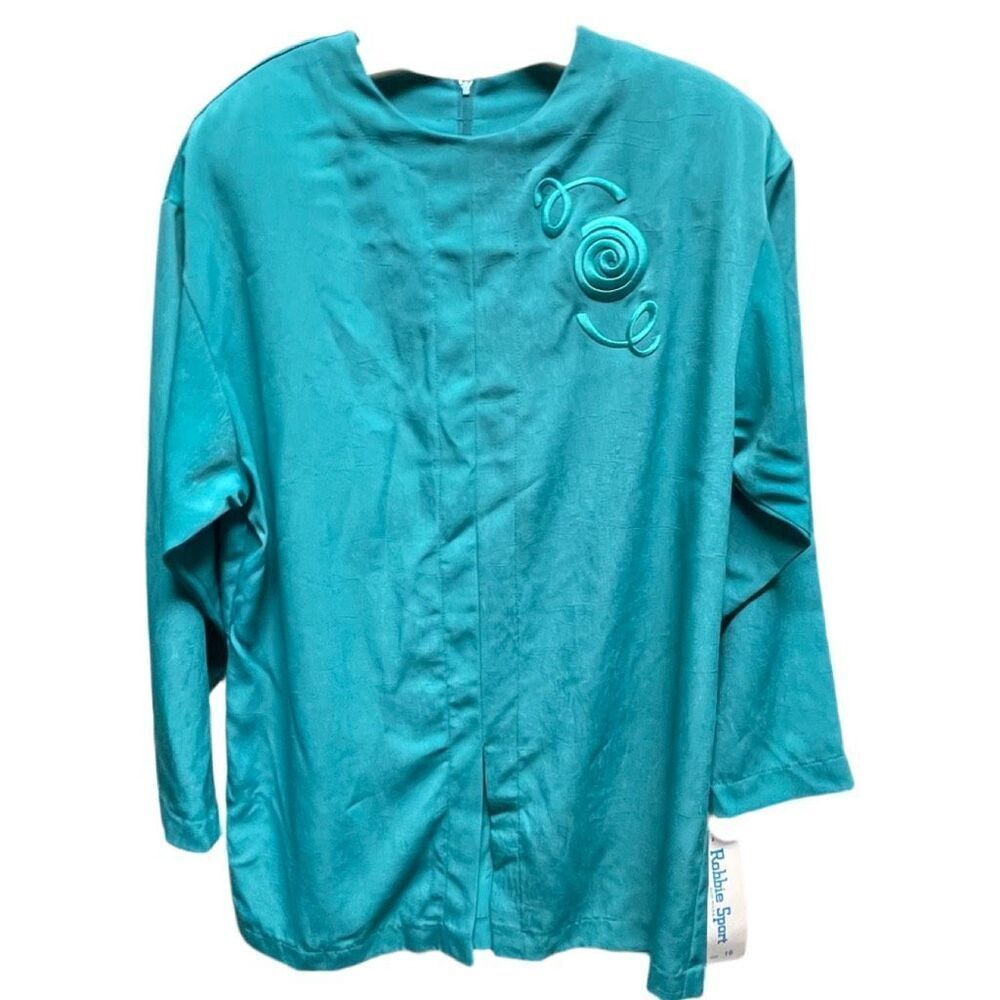 Vintage NWT Robbie Sport size 16 tunic textured rosette 3/4 sleeves.
